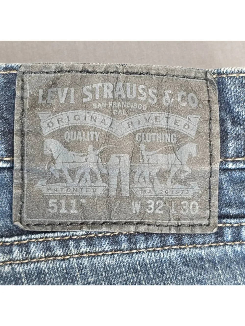 Levis 511 Mens Slim Fit Jeans W32 L30 Blue Distressed Denim Casual Wear